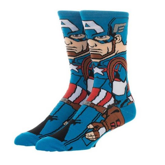 Avengers Endgame Captain America 360 Character Socks - Picture 1 of 6